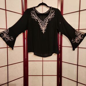 Lavanya Black Embroidered Stitch Designed Top